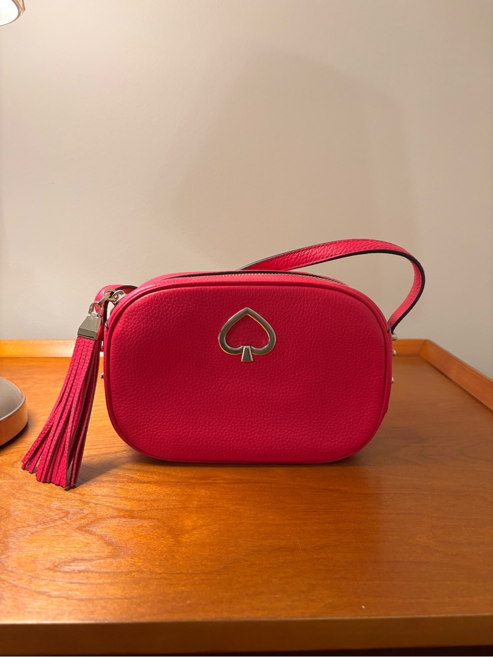 kate spade Hot Pink Pebbled Leather Crossbody with Tassel